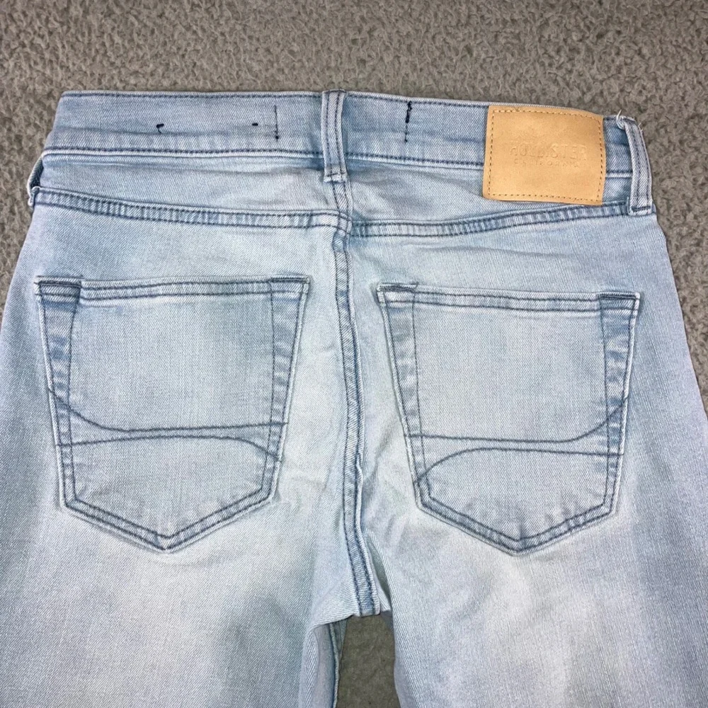 Hollister Slim Straight Jeans Mens 28x30‎ Blue Distressed Grunge Punk Fit 28x27
